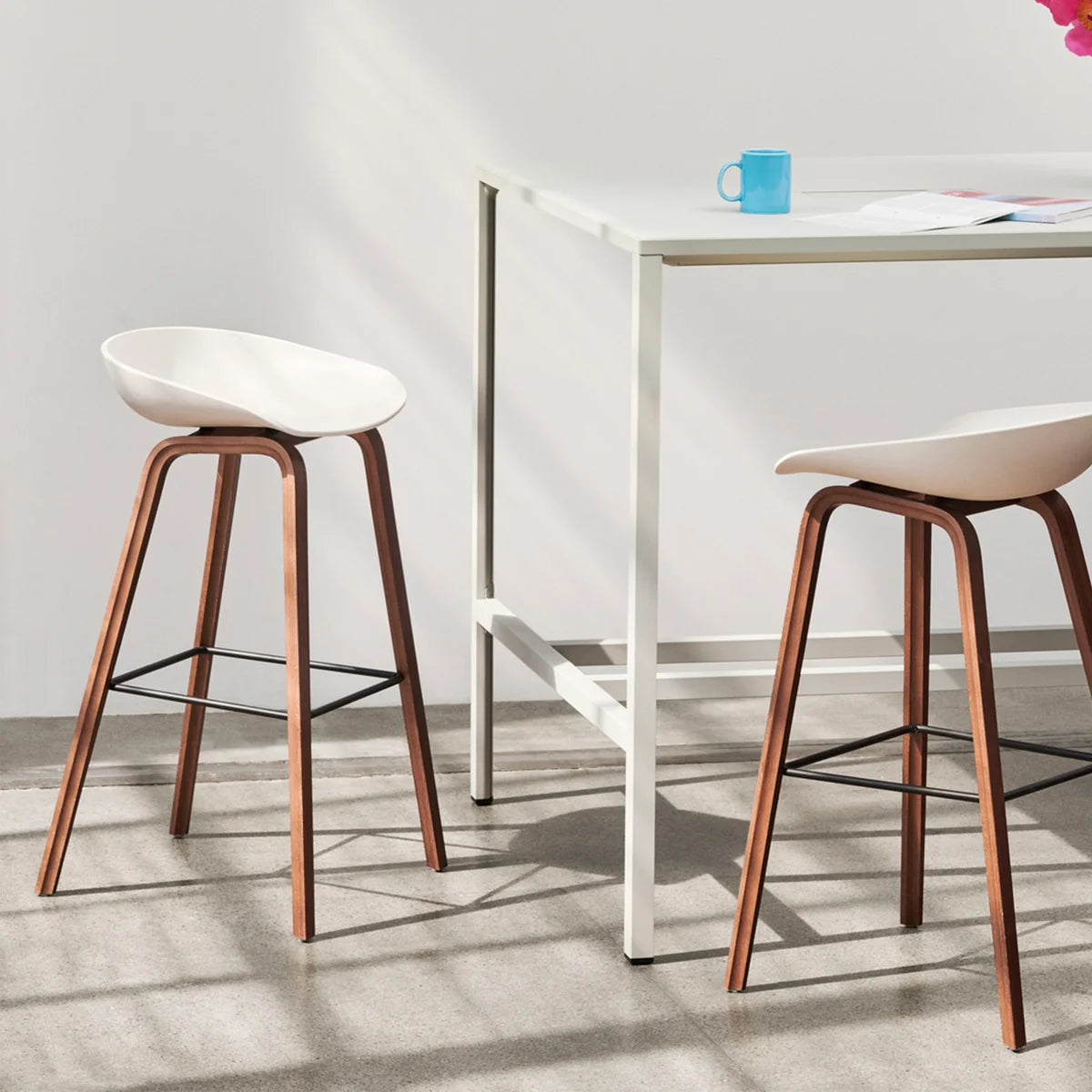 HAY Hocker Barstuhl About A Stool Sitzhöhe 65 cm Eiche Schwarz Kunststoffgleiter - 5710441378341