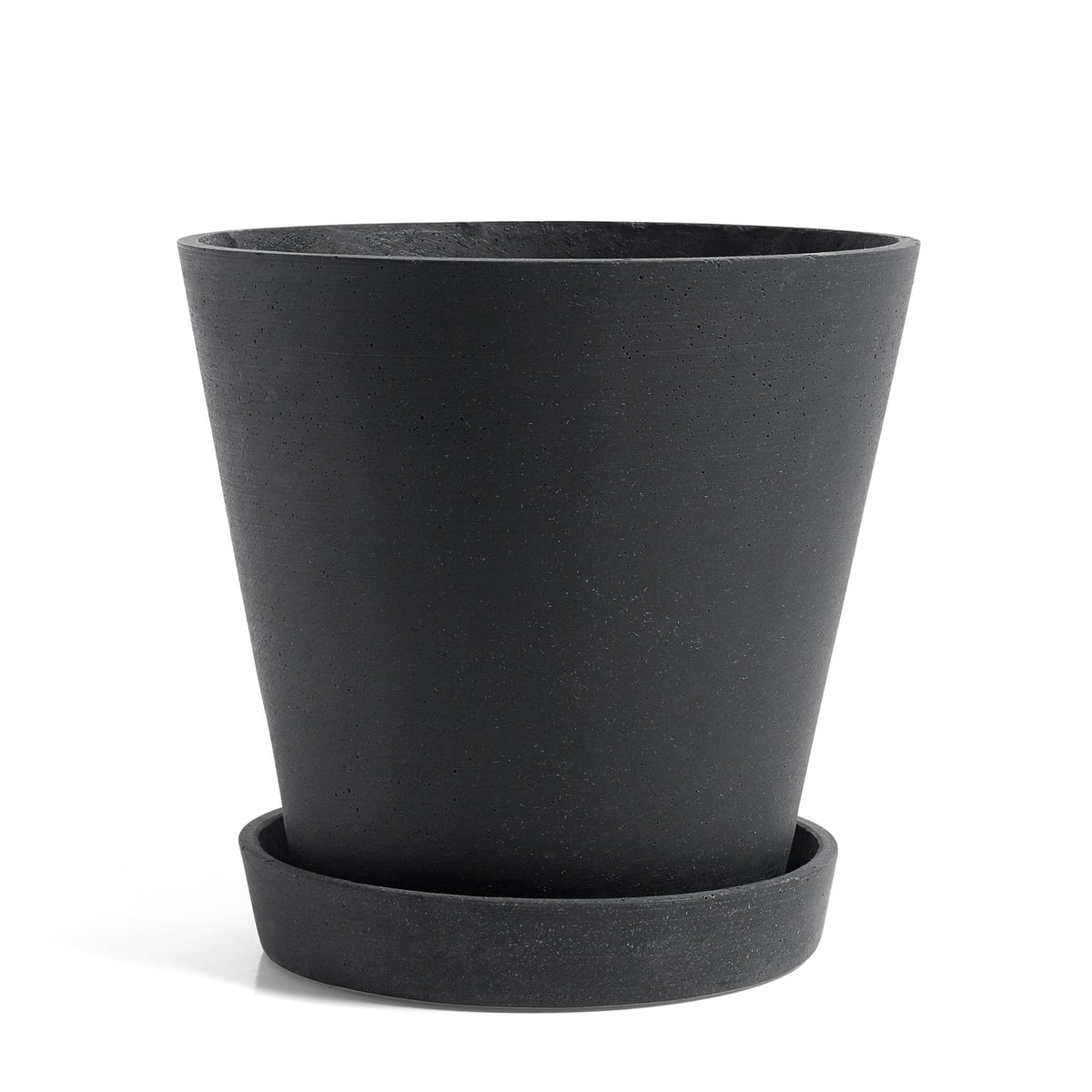 HAY Blumentopf Pflanzgefäß Topf schwarz XL Untersetzer Gartentopf Polyresin - 5710441279501