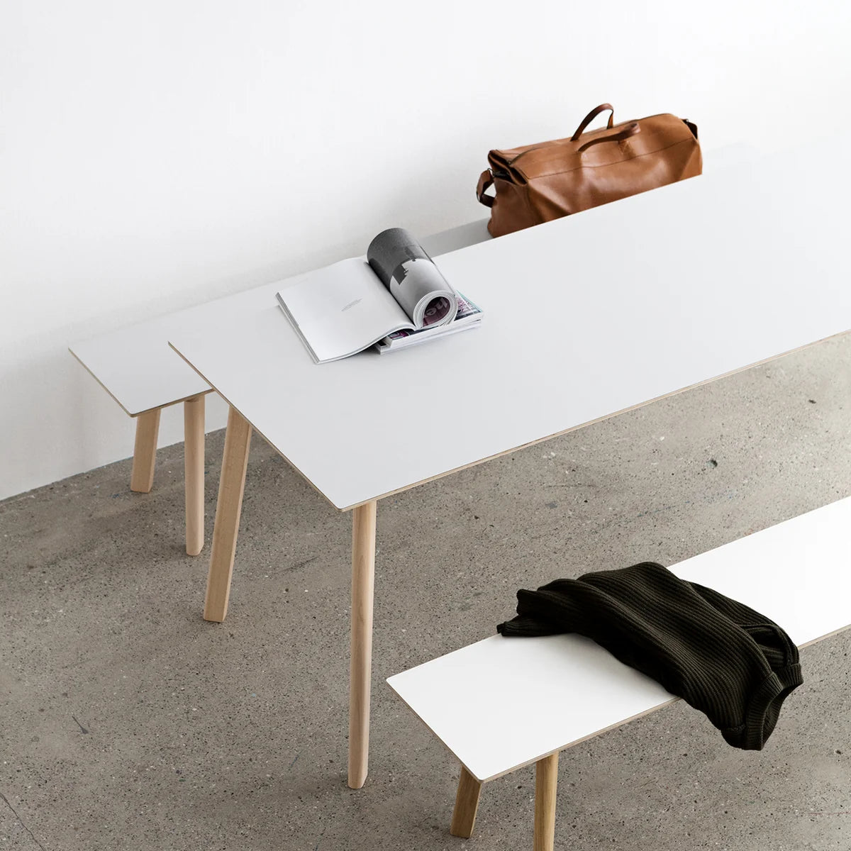 HAY Esstisch Küchentisch Tisch Holz 140 x 75 cm weiß Copenhague CPH Deux 210 - 5710441377474
