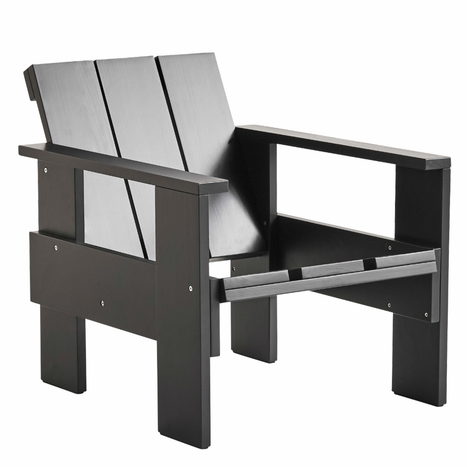 B-Ware Hay Crate Lounge Stuhl Gartenstuhl Balkonstuhl Terrassenstuhl Kiefer Schwarz - 5710441325338