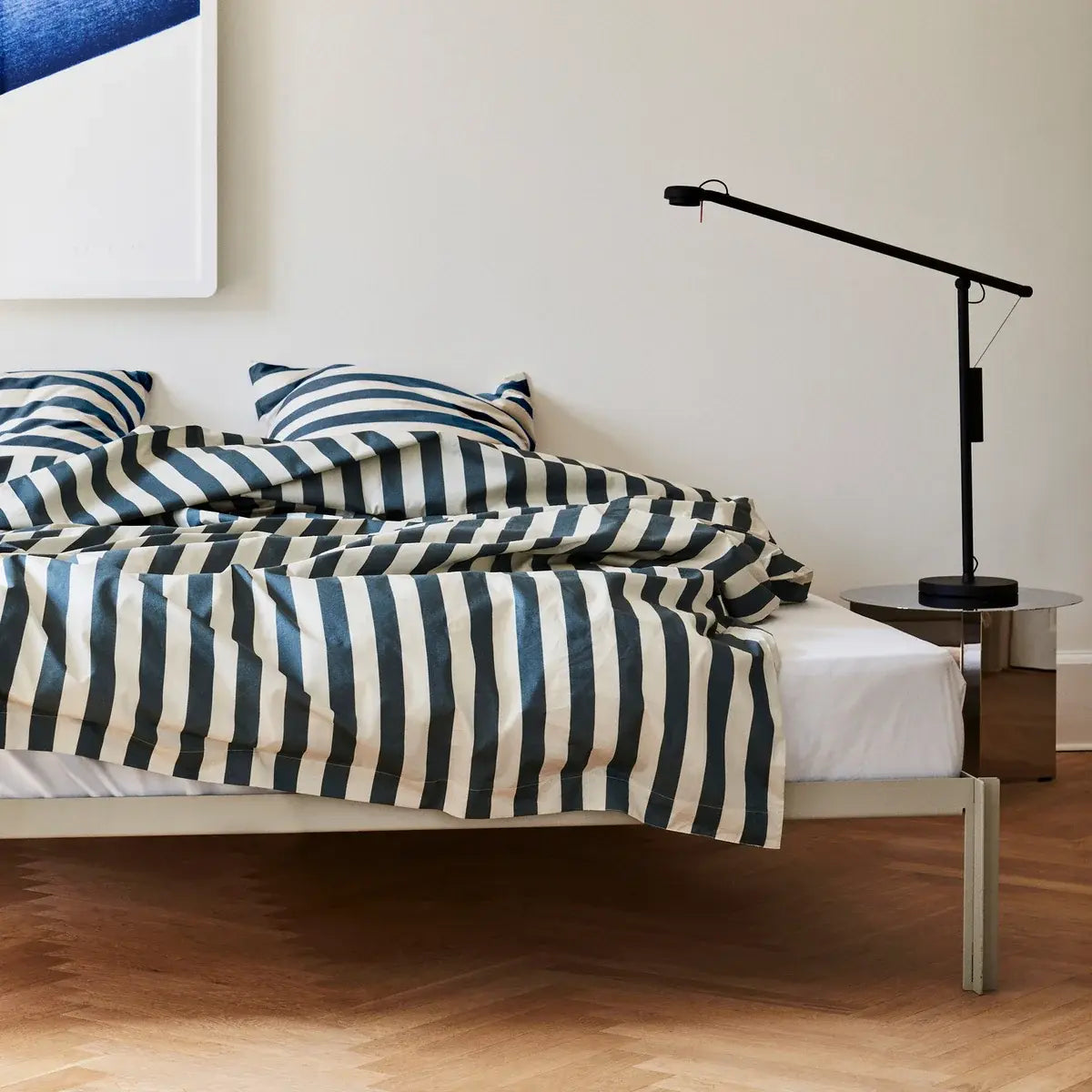 B-Ware Bettbezug Decke Hülle Bezug Hay Baumwolle Blau Weiß 200 X 200 Cm - 5710441306924