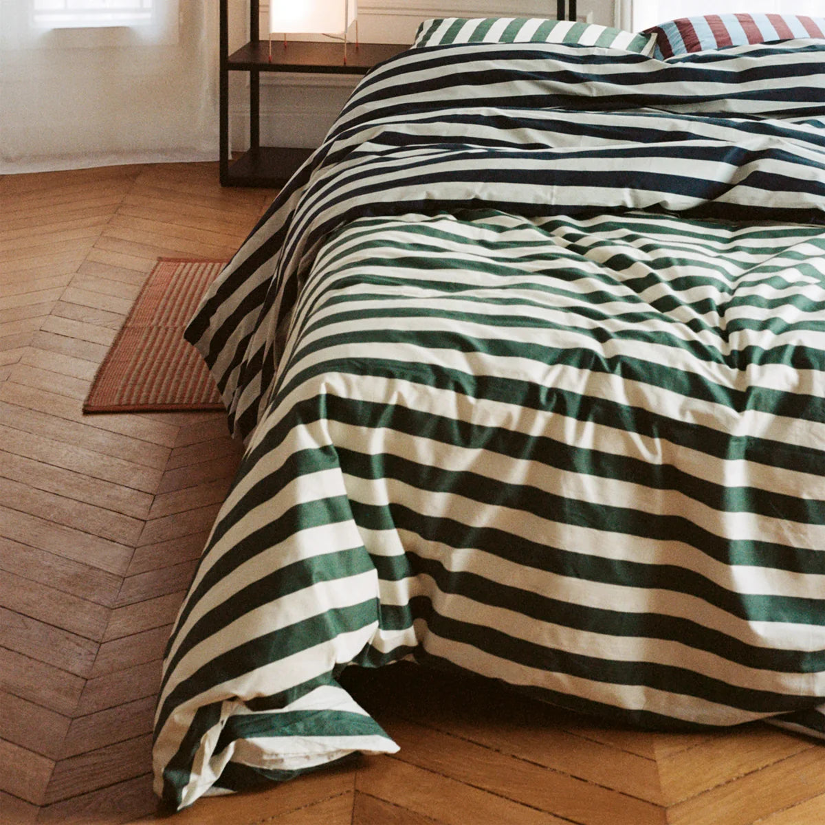 Bettbezug Decke Hülle Bezug HAY Baumwolle Blau Weiß 200 x 200 cm - 5710441306924