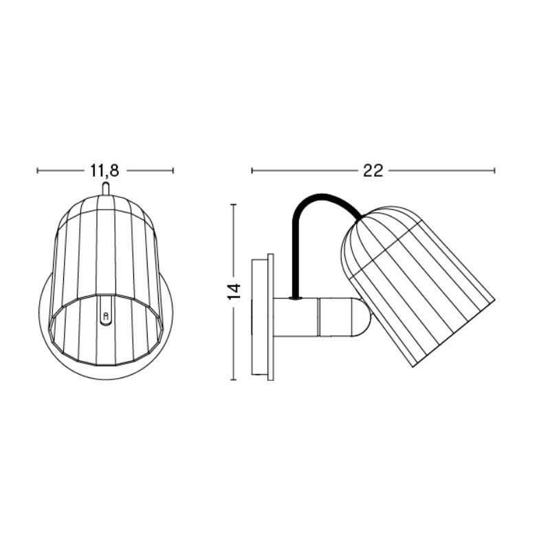 B-Ware Hay Noc Wandleuchte Wandlampe Designerlampe Lampe Leuchte Innenlampe Dunkelgrau