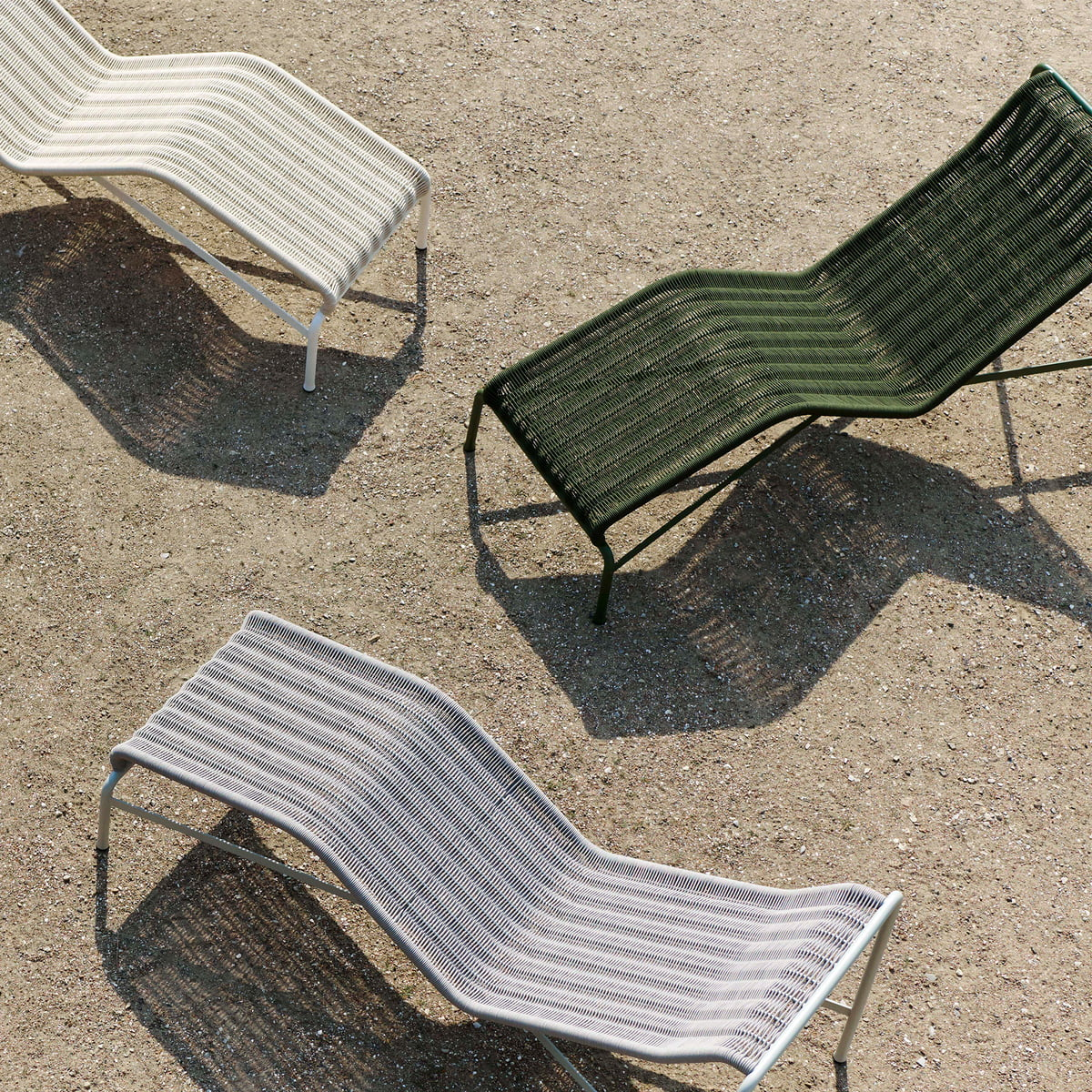Hay Palissade Liegestuhl Gartenliege Chaise Longue Outdoor Cremeweiß B-Ware - 5710441366263
