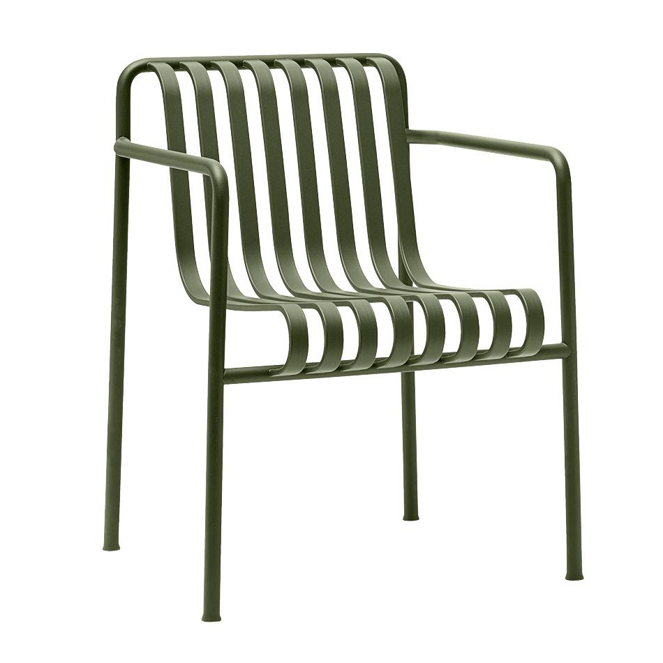 Hay Palissade Dining Gartenarmlehnstuhl Gartenstuhl Armlehnstuhl Stuhl Olivgrün B-Ware