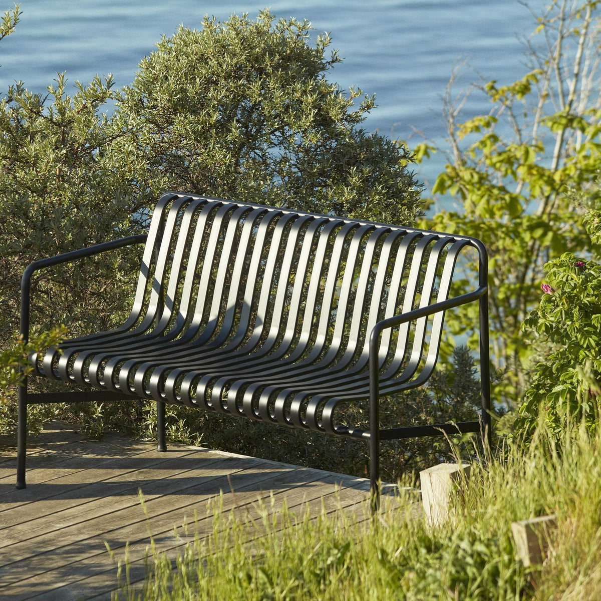 Hay Dining Bench Palissade Bank Gartenbank Sitzbank Outdoorbank anthrazit grau - 5710441202585