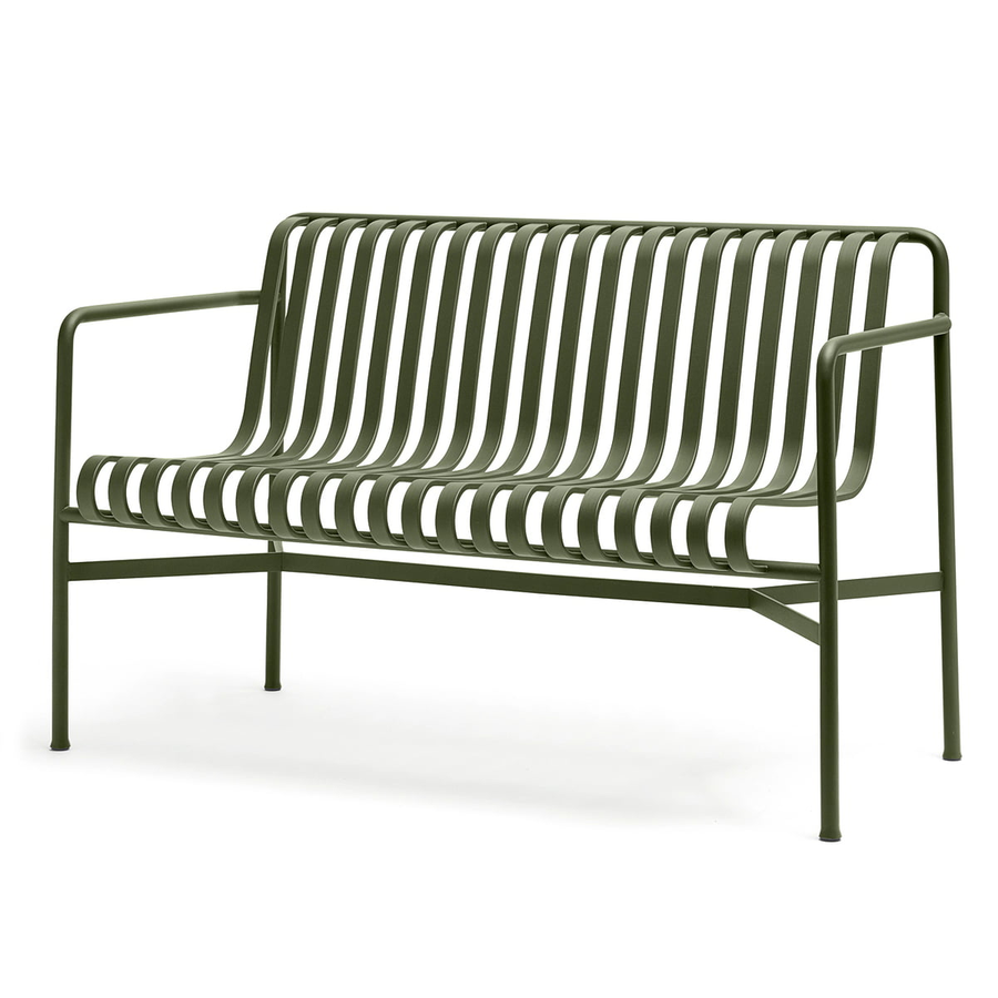 Hay Palissade Dining Bench Bank Gartenbank Parkbank Terrassenbank Stahl Olivgrün B-Ware - 5710441202639