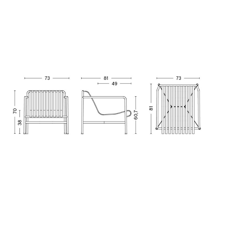 B-Ware Hay Stuhl Palissade Lounge Chair Gartenstuhl Balkonstuhl Terrasse Hellgrau Stahl - 5710441202356