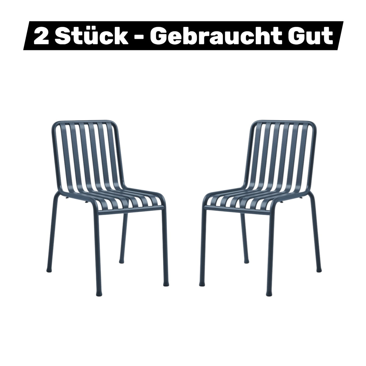 HAY Palissade Stuhl Gartenstuhl Metallstuhl deep blue Exklusive Edition 2 STÜCK - 4251384260122