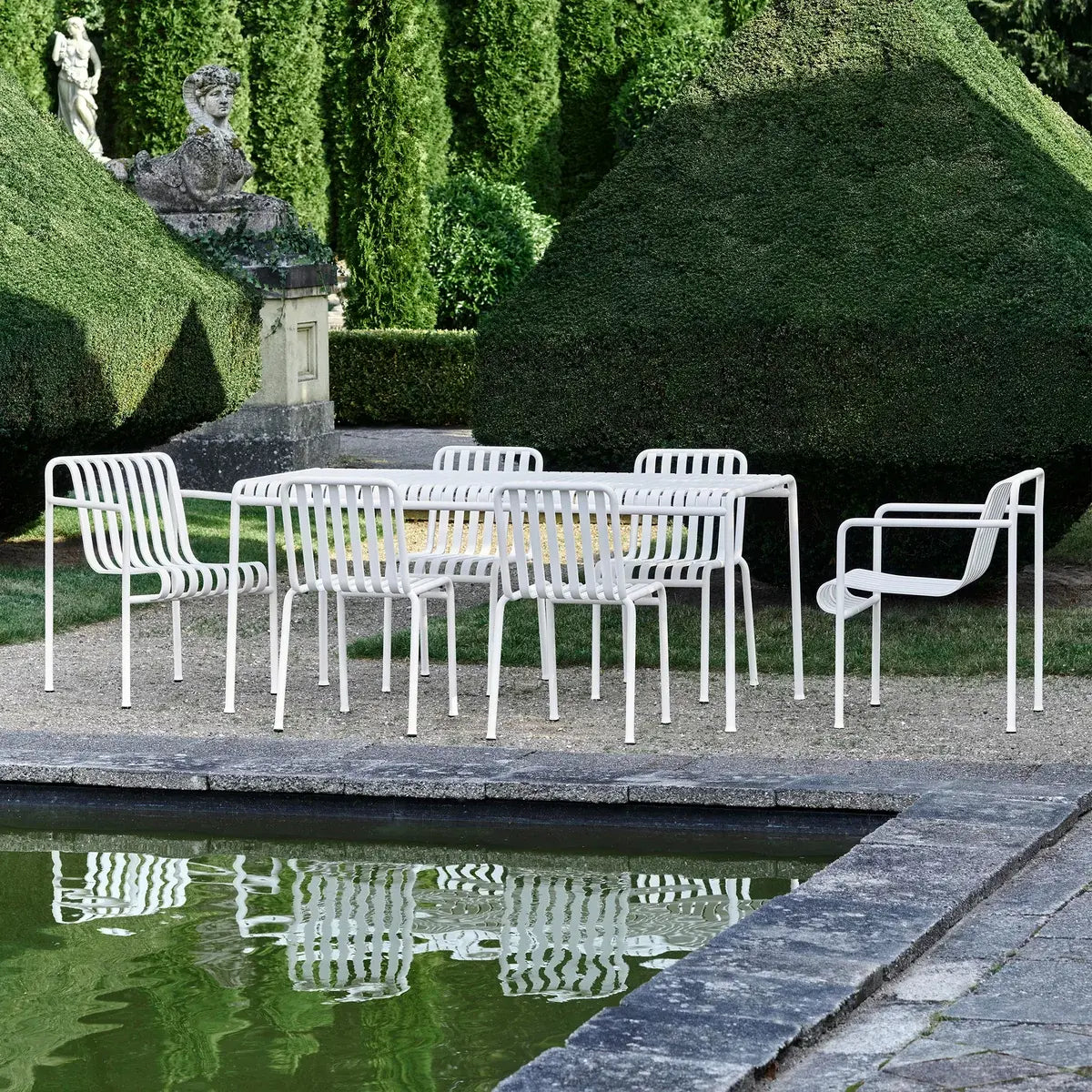 B-Ware Hay Tisch Gartentisch Palissade Esstisch Creme Outdoor Stahl Pulverbeschichtet - 5710441366034