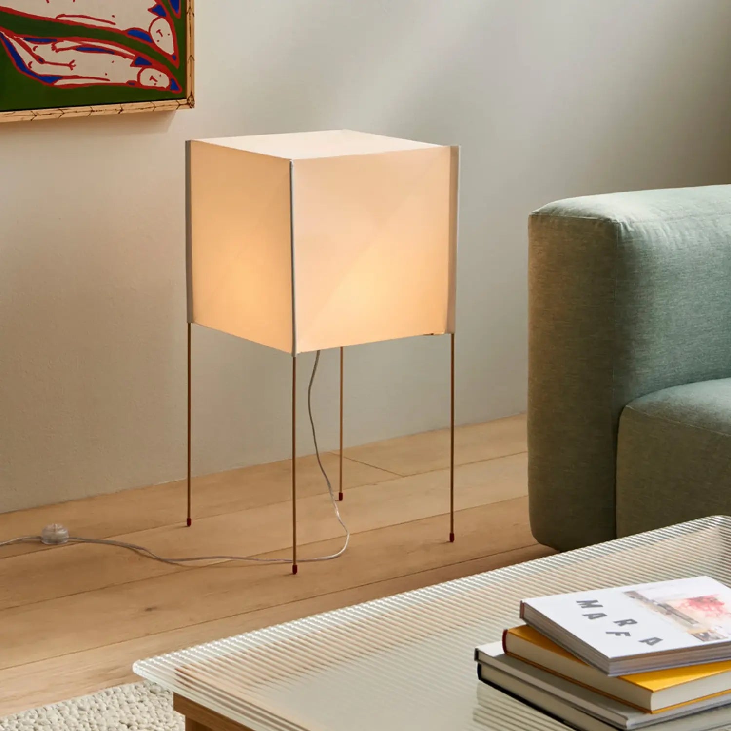 B-Ware Hay Stehleuchte Lampe Cube Paper Licht Buche Weiß Led Leuchte Holz Bertjan Pot - 5710441296362