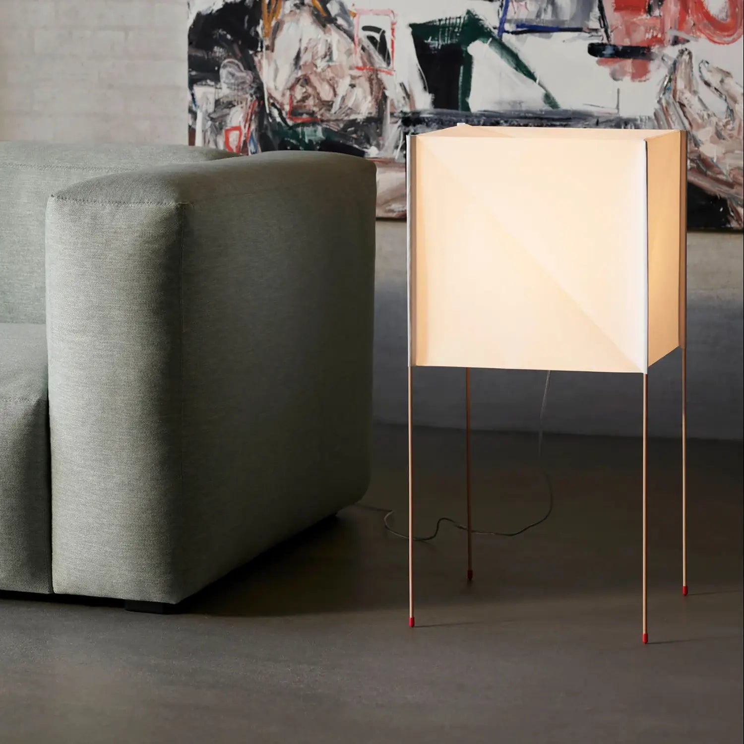 B-Ware Hay Stehleuchte Lampe Cube Paper Licht Buche Weiß Led Leuchte Holz Bertjan Pot - 5710441296362