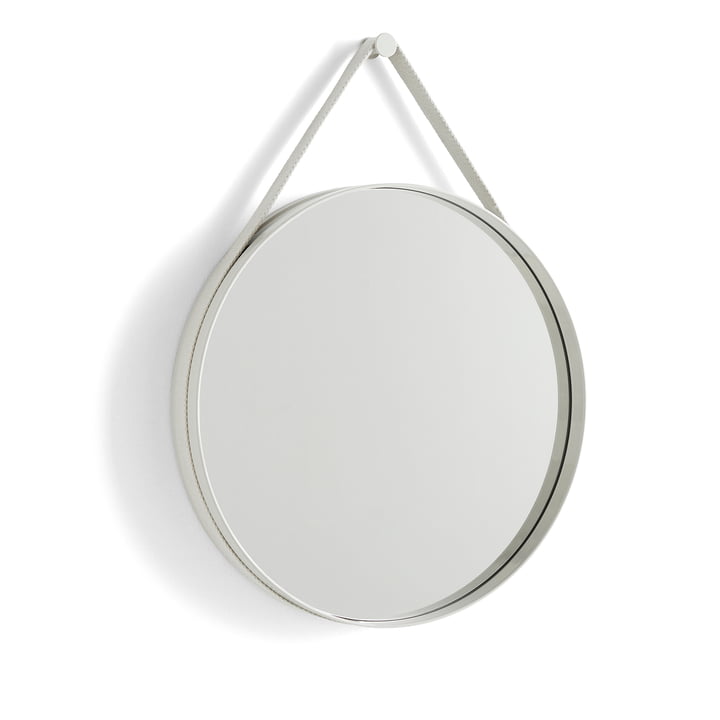 Hay Strap Mirror No. 2 Spiegel Wandspiegel Dekospiegel Stahl Ø 50 cm hellgrau - 5710441315285