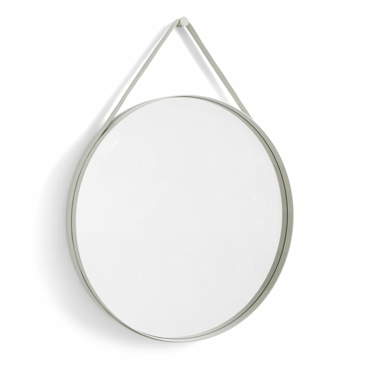 B-Ware Hay Strap Mirror No. 2 Wandspiegel Dekospiegel Spiegel Stahl Deko ø70cm Hellgrau - 5710441315322