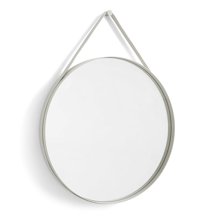 Hay Strap Mirror No. 2 Wandspiegel Dekospiegel Spiegel Stahl Deko Ø70cm hellgrau - 5710441315322