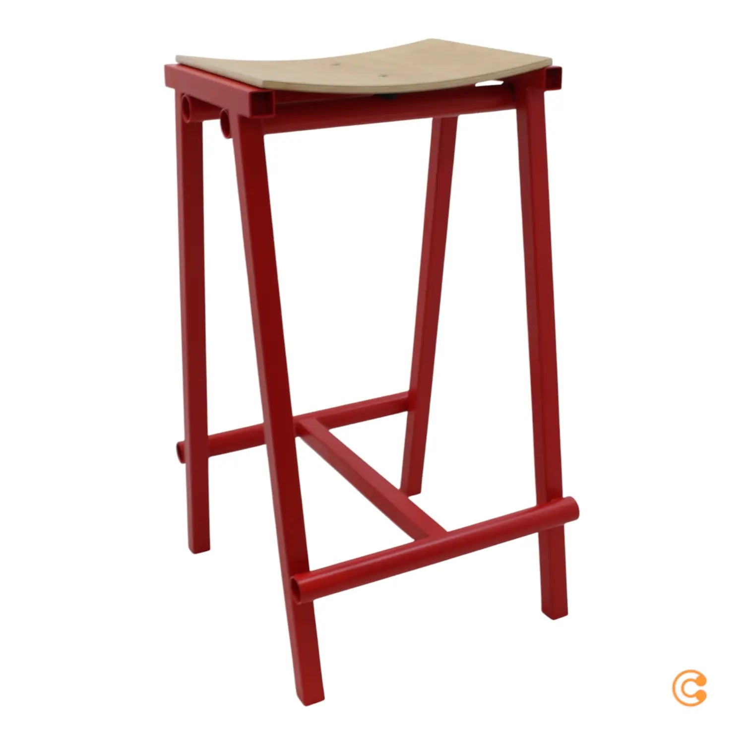 B-Ware Hay Taburete 8 Barhocker Hocker Eiche Signalrot Niedrig 65cm Siehe Text/Foto - 5710441349396