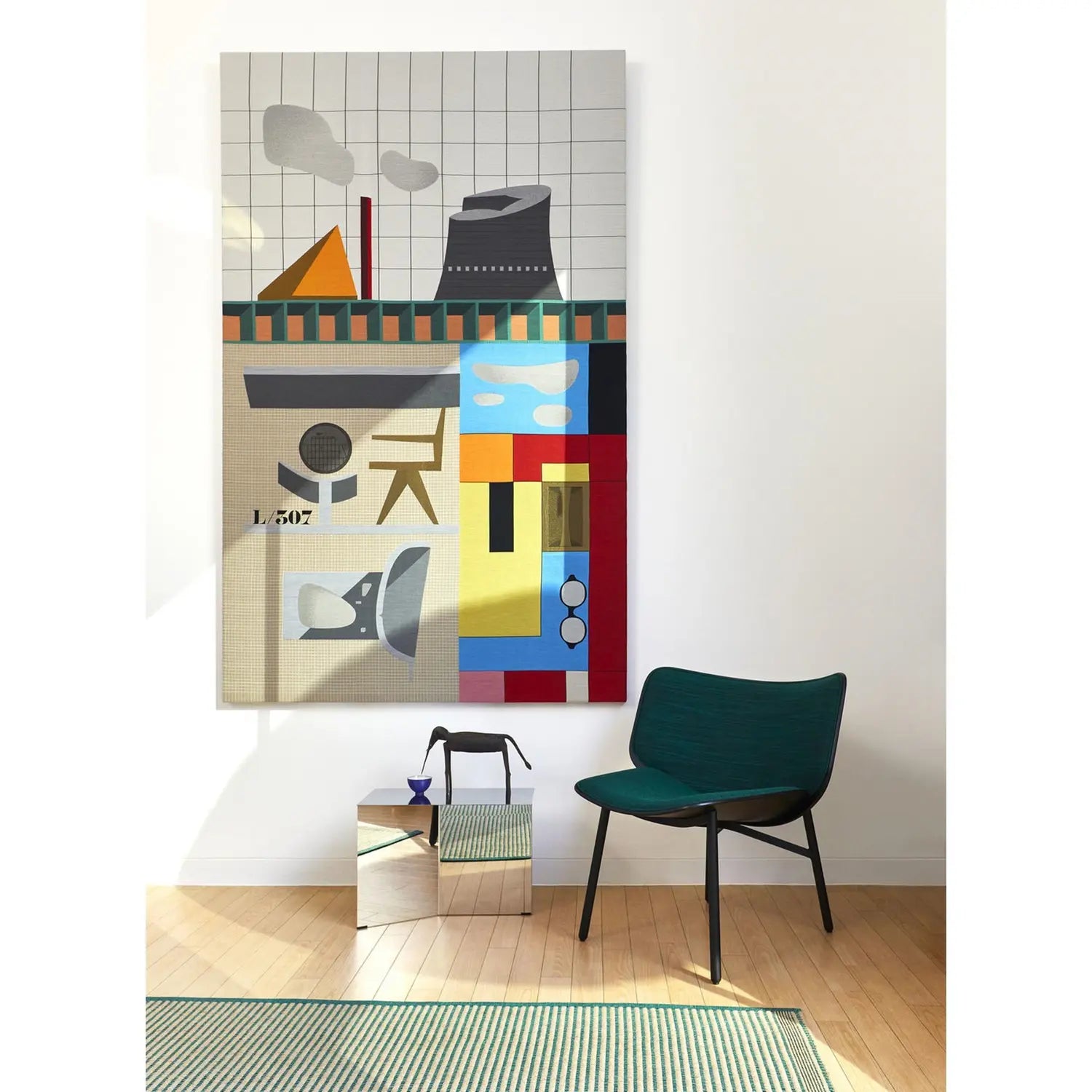 B-Ware Hay Teppiche Läufer Tapis Teppich Schwarz Grün 80x200 Cm Wohnzimmer Bodenmatte