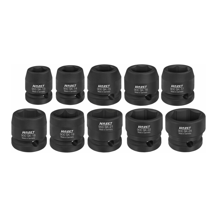 Hazet Schlagschrauber Maschinensteckschlüssel Satz 12.5mm 10tlg Vierkant Schwarz B-Ware - 4000896246434
