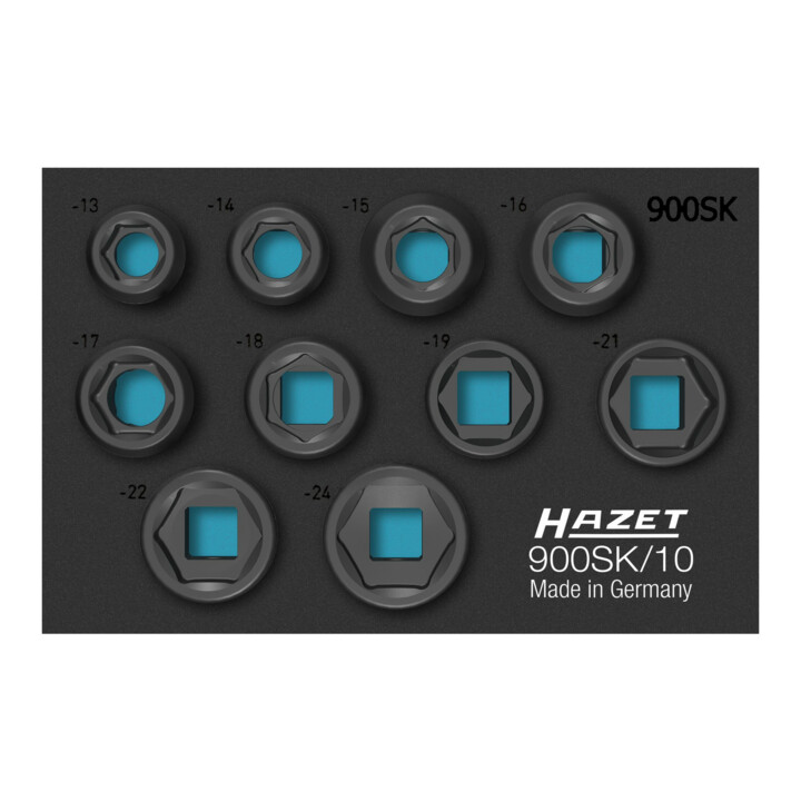 Hazet Schlagschrauber Maschinensteckschlüssel Satz 12.5mm 10tlg Vierkant Schwarz B-Ware - 4000896246434