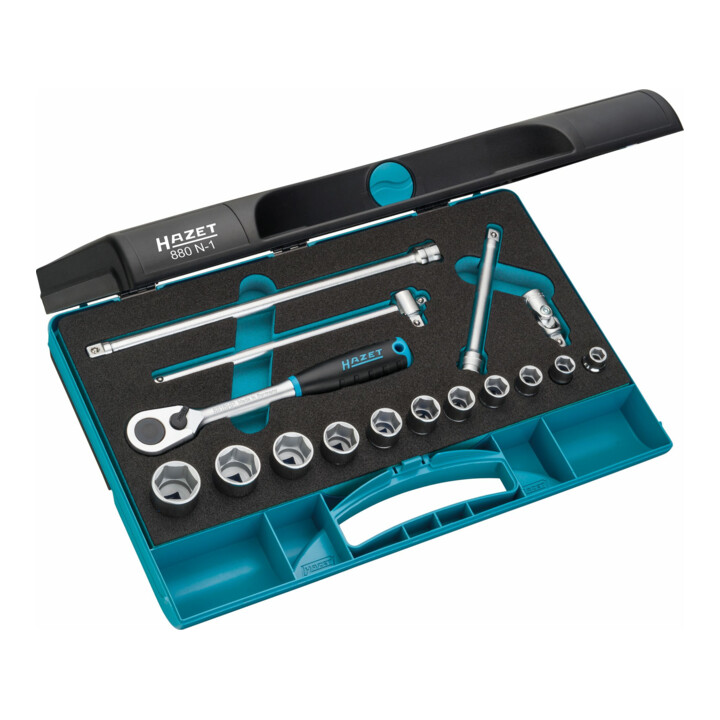 Hazet Steckschlüssel Satz Set Vierkant Hohl 10 Mm Außen Sechskant 16 Teilig      B-Ware - 4000896040926