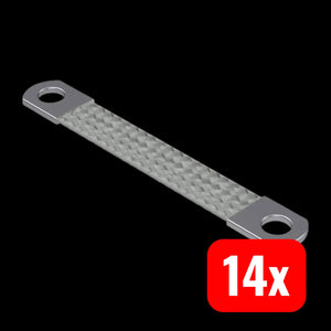 B-Ware Hebotec Flachbanderder Erdungsband Kupfer Schraubmontage 10 Mm² 150 Mm 14 Stück