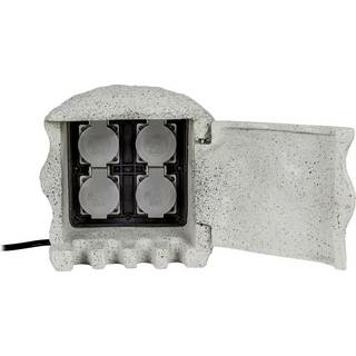 B-Ware Heitronic Verteilerbox Gartensteckdose Outdoor Steckdose Außen Grau Steinoptik - 4002940375022