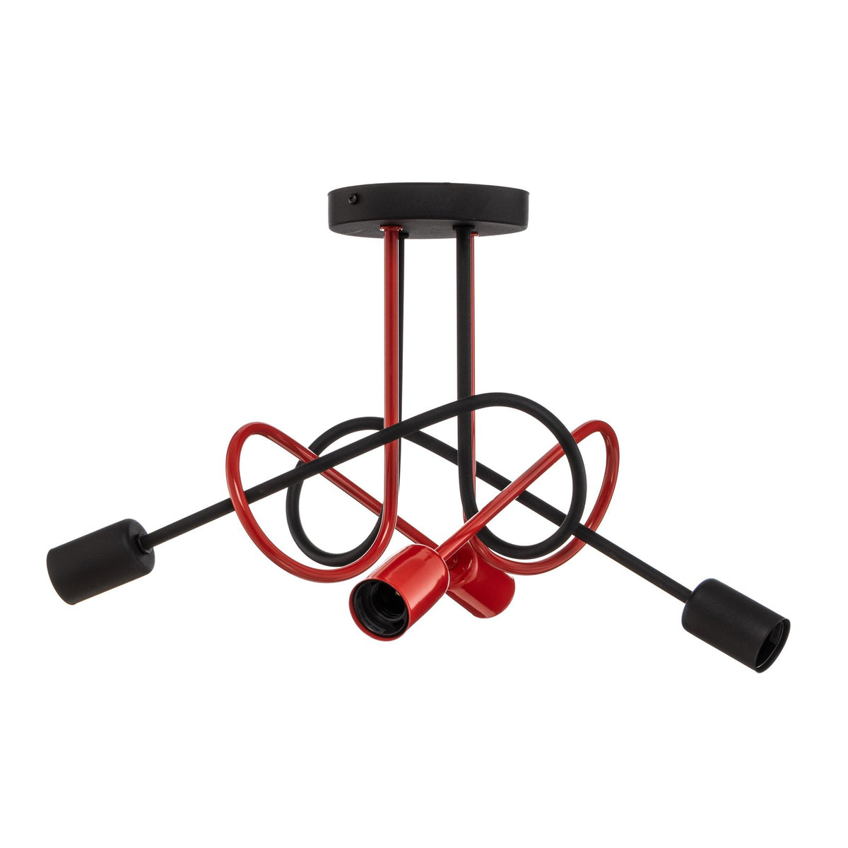 HELAM Deckenleuchte Lampe Cambridge schwarz rot 4-flg E27 Eisen Wohnbeleuchtung - 5902349231082