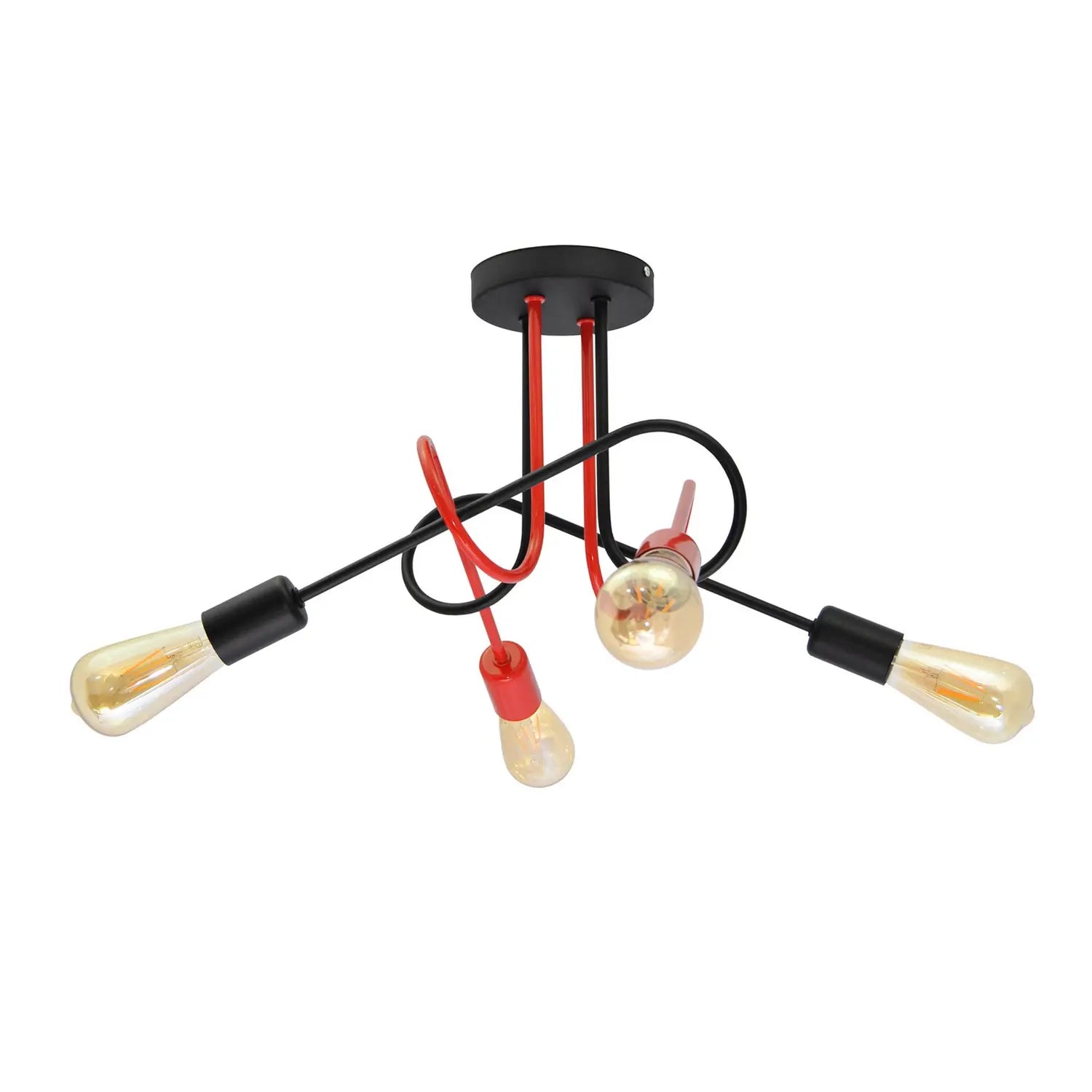 B-Ware Helam Deckenleuchte Lampe Cambridge Schwarz Rot 4 Flg E27 Eisen Wohnbeleuchtung - 5902349231082
