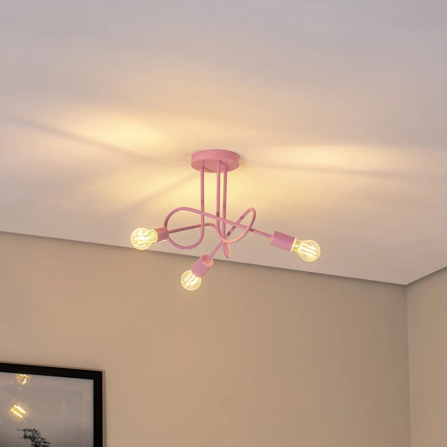 B-Ware Oxford Deckenleuchte Lampe Hellrosa ø 44 Cm Metall 3 Flammig - 5902349236704