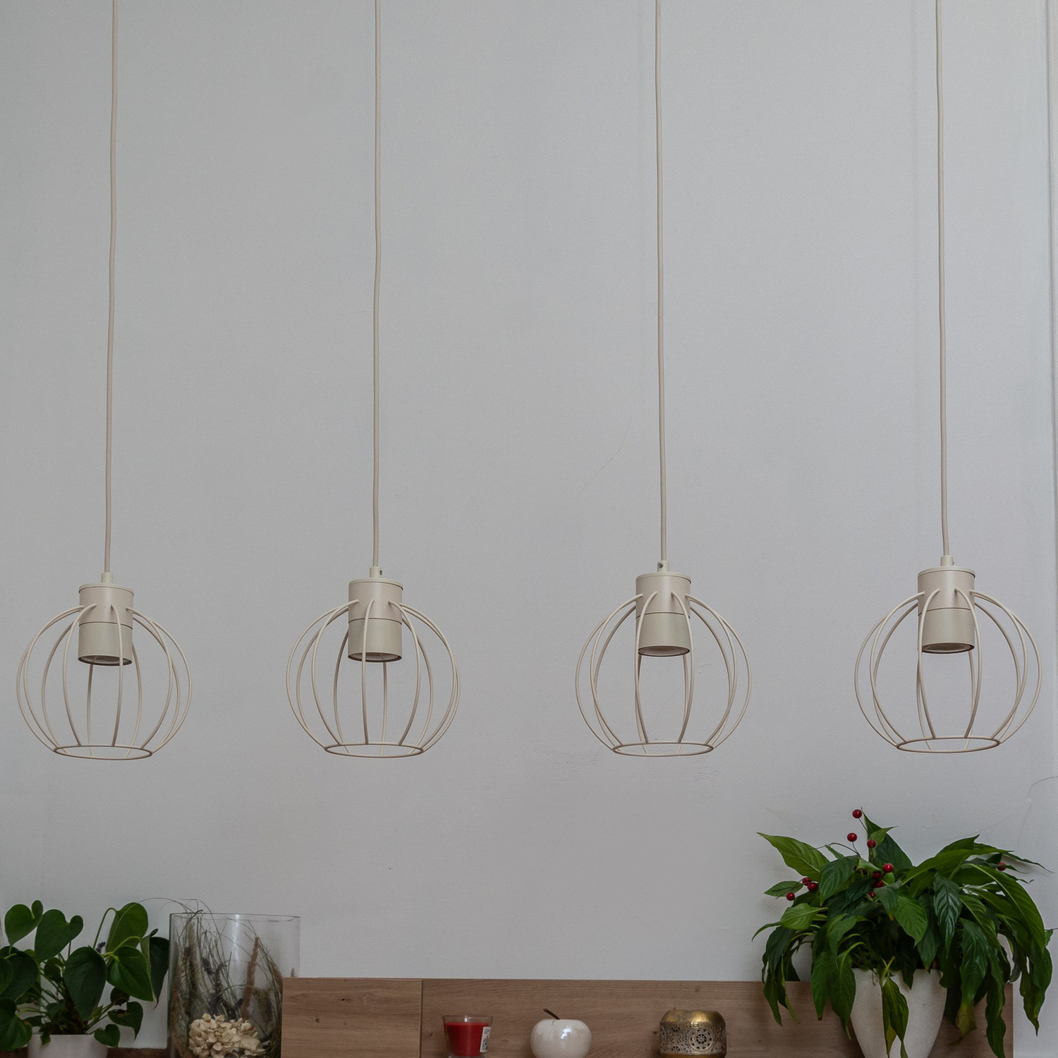 Helam Starlight Hängelampe Pendelleuchte Lampe Cremeweiß 4 Flg 100 Cm Metall     B-Ware - 5902349236476