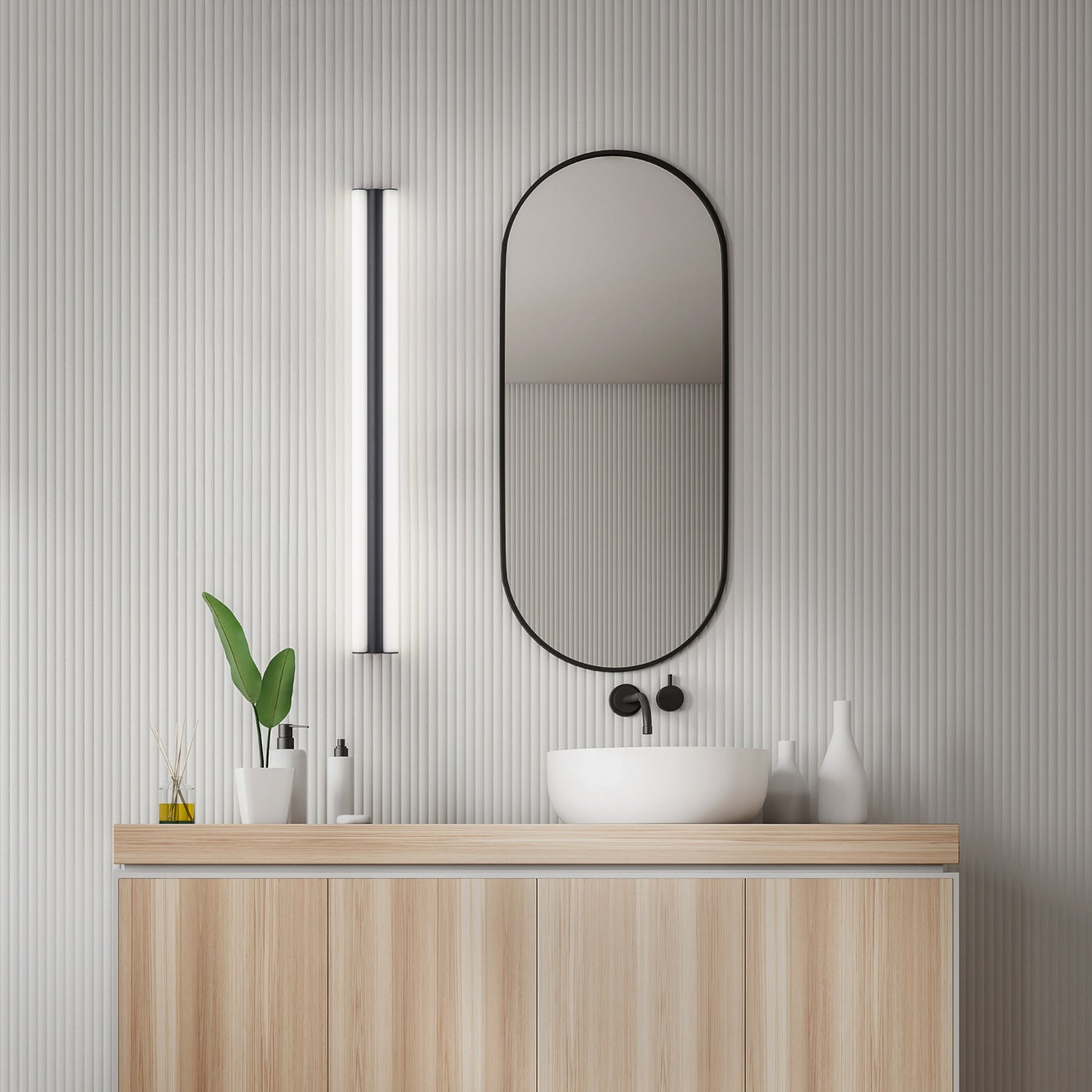 B-Ware Helestra Spiegellampe Spiegelleuchte Led Loom Badezimmer Schwarz 90 Cm 36 W Ip44 - 4022671121347