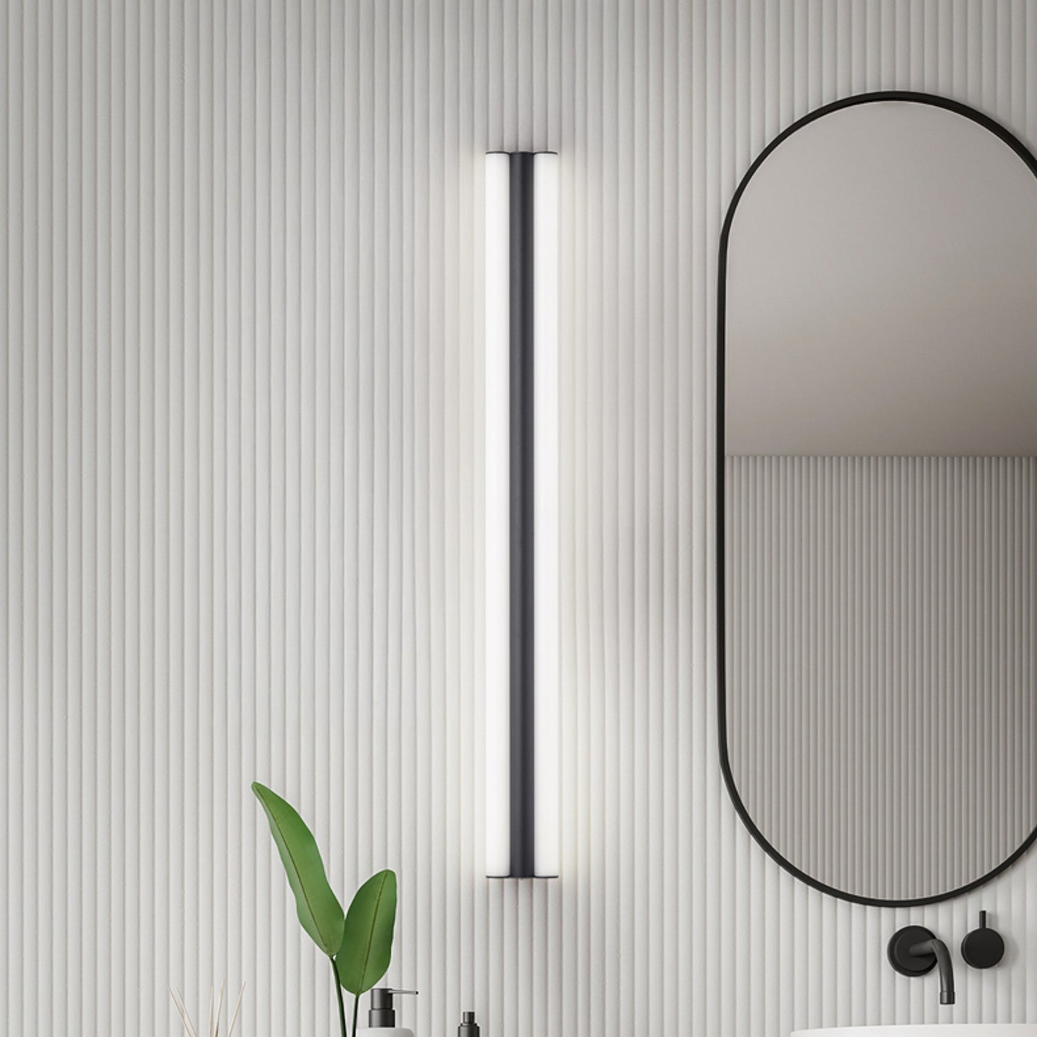 B-Ware Helestra Spiegellampe Spiegelleuchte Led Loom Badezimmer Schwarz 90 Cm 36 W Ip44 - 4022671121347