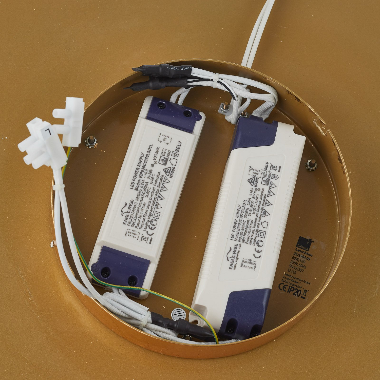 B-Ware Helestra Sona Led Deckenlampe Deckenlampe Deckenlicht Dimmbar ø 60 Cm Gold - 4022671107242