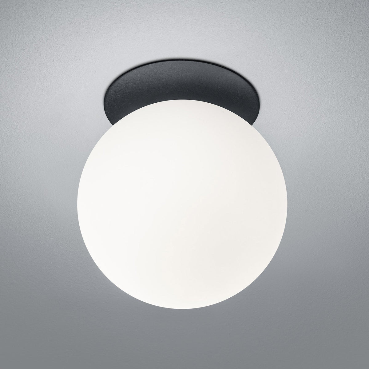 HELL Deckenleuchte Lampe Blob Kugelschirm Opalglas schwarz Ø 20 cm E27 - 4045542230375