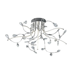 B-Ware Hell Deckenleuchte Lampe Crystal Led Deckenlampe Kristall Chrom 54 Cm Warmweiß