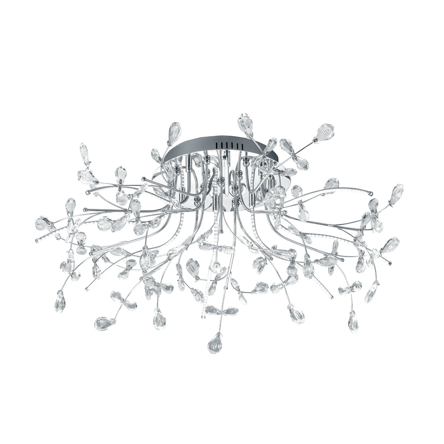 Hell Deckenleuchte Crystal Lampen Deckenlampe Chrom 77 Cm Beleuchtung B-Ware - 4045542206318