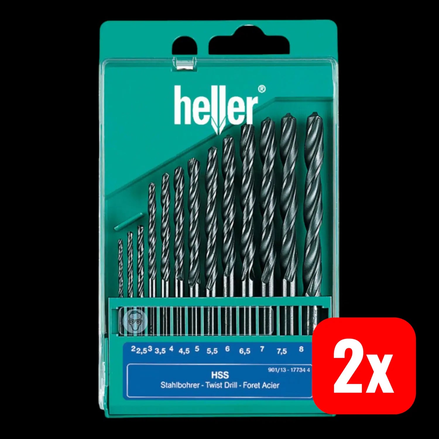 B-Ware Heller Metallbohrer Bohraufsatz Metall Hss Rollgewalzt Zylinder 13 Tlg 2 Sets - 4010159177344