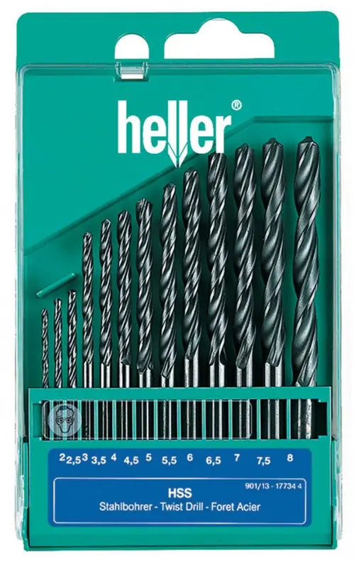 B-Ware Heller Metallbohrer Bohraufsatz Metall Hss Rollgewalzt Zylinder 13 Tlg 2 Sets - 4010159177344