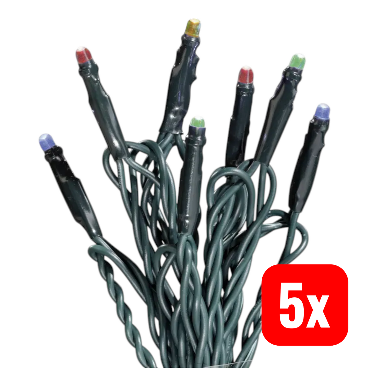 Hellum Lichterkette Lichtergirlande LED Batterie Innen warmweiß grün 5 STÜCK - 4001233521856