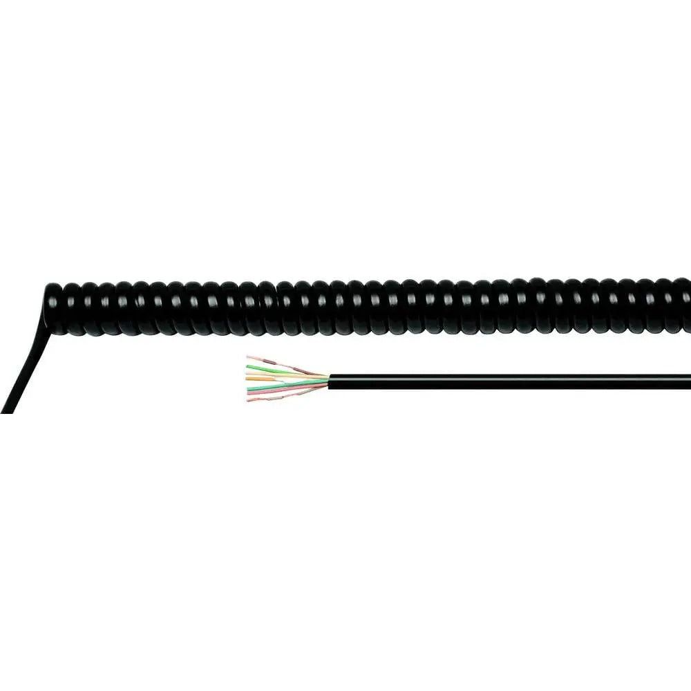 B-Ware Helukabel Spiralkabel Kabelleitung 500mm/2000mm 5 G 1.50mm² Polyurethan Schwarz  - 2050007226918