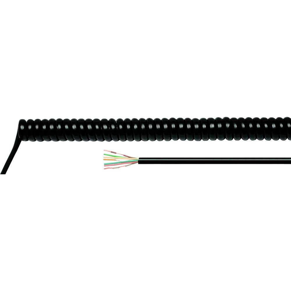Helukabel 86311 Spiralkabel H05 Bq F 2000 Mm 8000 Mm 2 X 0.75 Mm² Schwarz Kabel B-Ware - 2050007234159