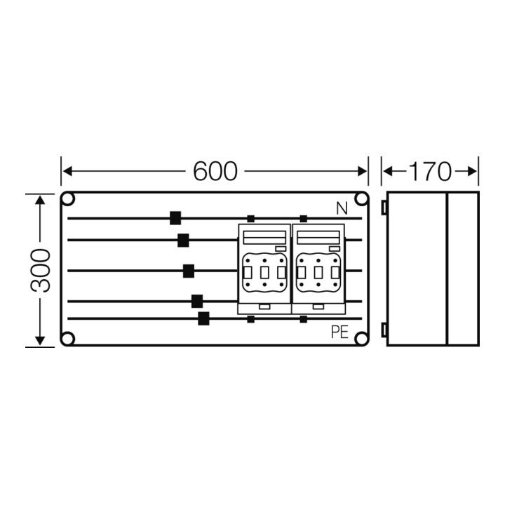 B-Ware Hensel Sicherungsgehäuse Sicherungskasten 2x3x Nh00 250 A 5p Mi 6426 - 4012591656586