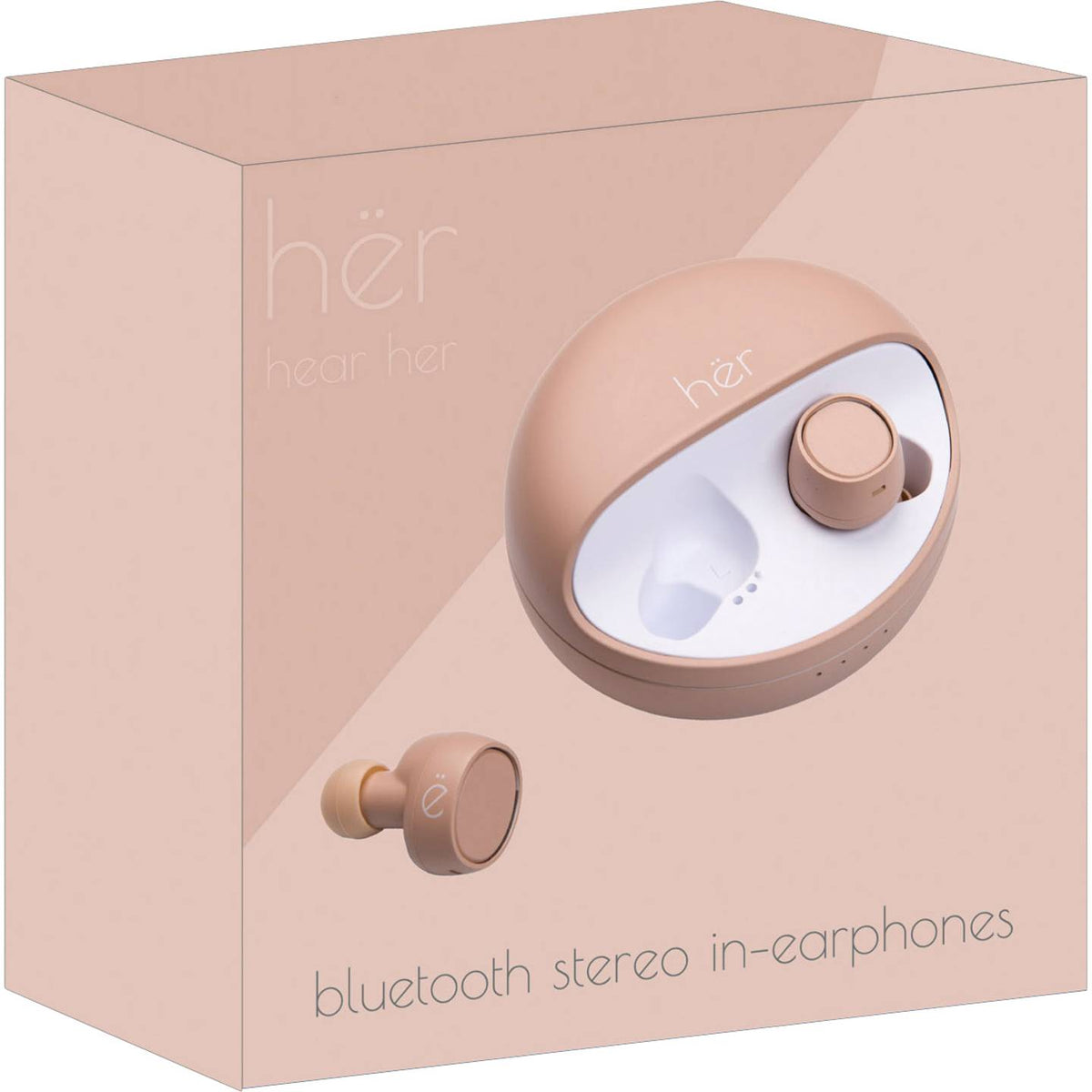 hër In Ear Headset Kopfhörer Bluetooth Ohrhörer Mikrofon Beige Ladecase HX 12607 - 4260416830776