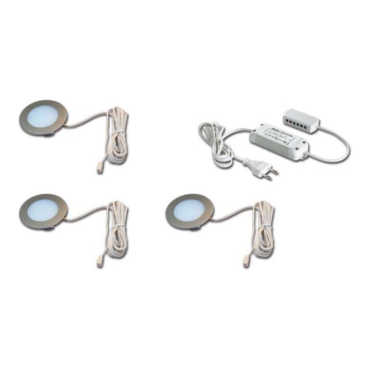 B-Ware Hera Led Einbauleuchte Set Strahler Warmweiß Kunststoff 3er Edelstahl 3 W 24 V - 4051268129602