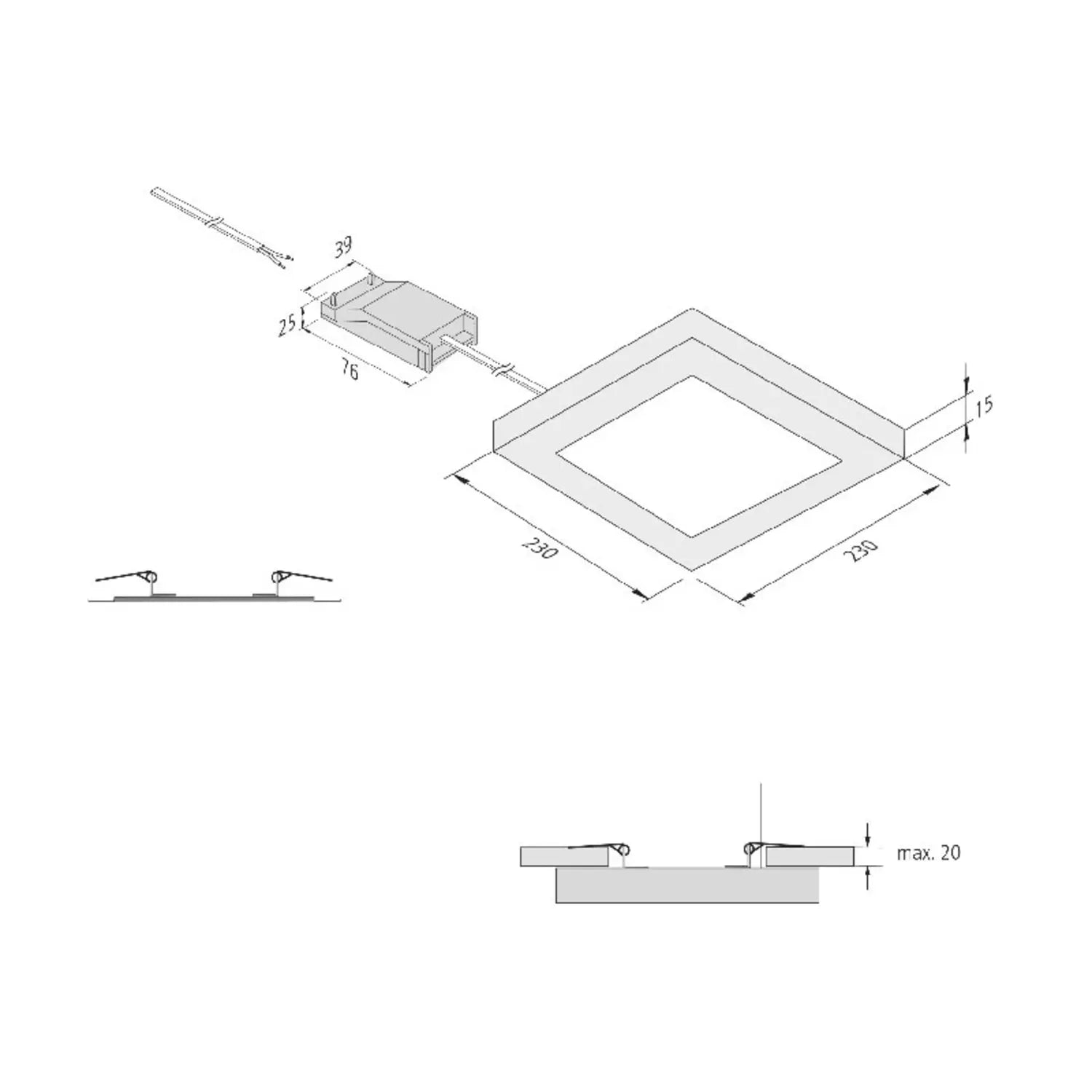 B-Ware Hera Led Leuchte Fq 65/205 Lampe Lichtleuchte 4000 K Anbau Einbau Leuchte - 4051268198974