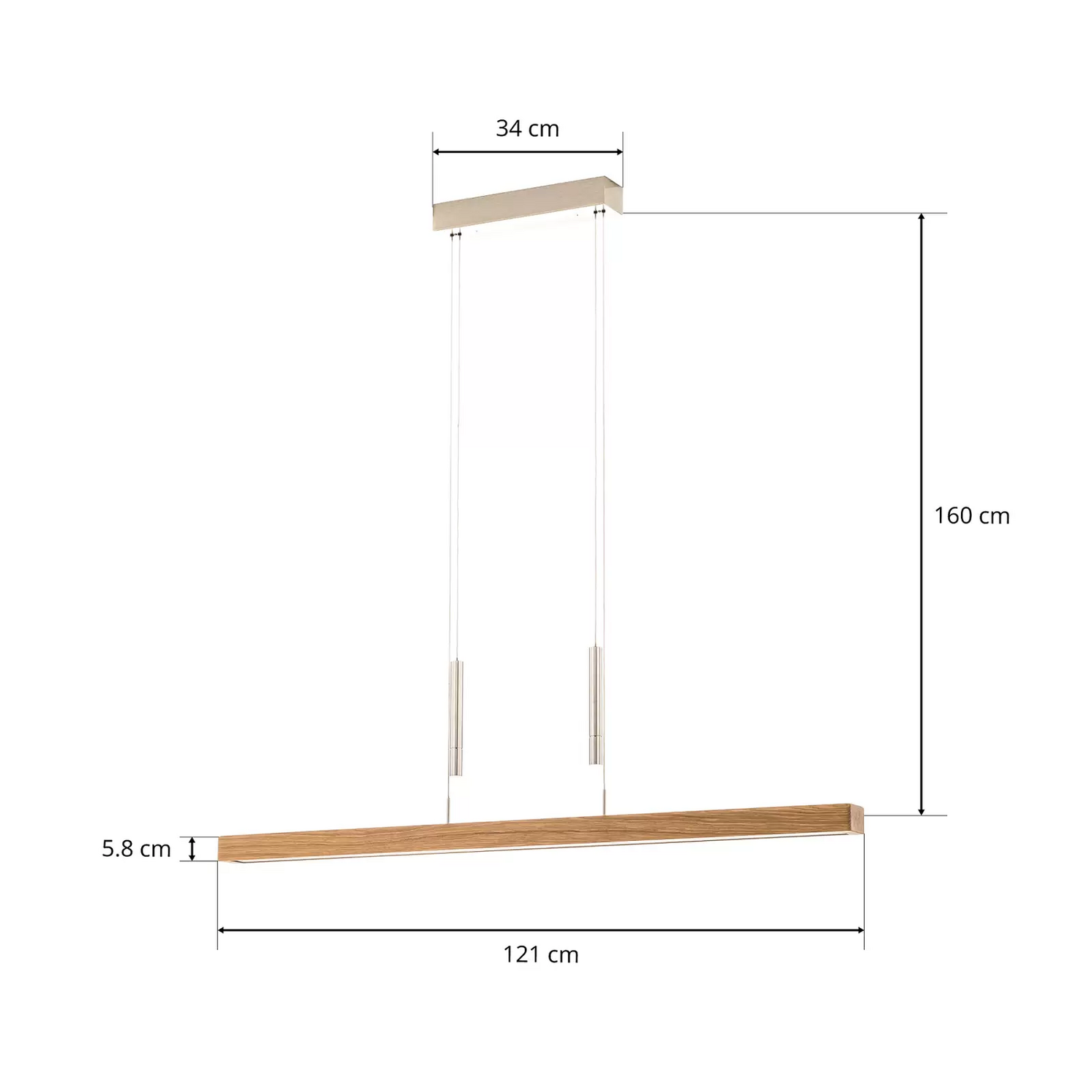 B-Ware Herz Blut Leonora Hängelampe Down 121cm Eiche Natur Deckenlampe Deckenleuchte - 4021273026180