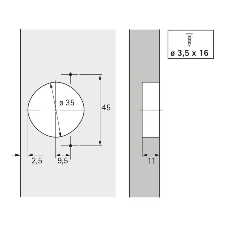 B-Ware Hettich Scharnier Automatikscharnier Optimat Plus 4 Fm Stahl Vernickelt 3 Stück - 4023149968310