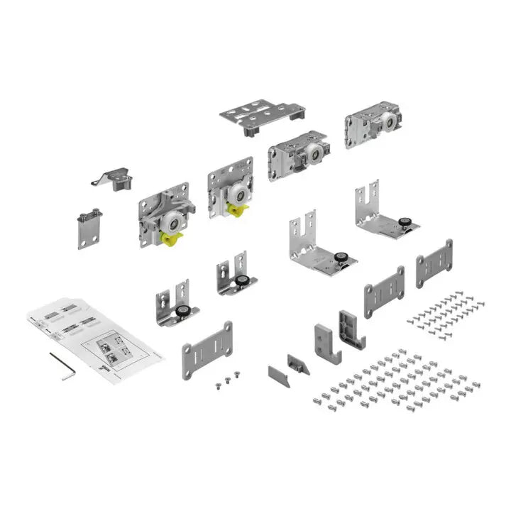 B-Ware Hettich Laufteilset Beschlag Schiebetürsystem Top Line L Grau Kunststoff Verzinkt - 4023149228926