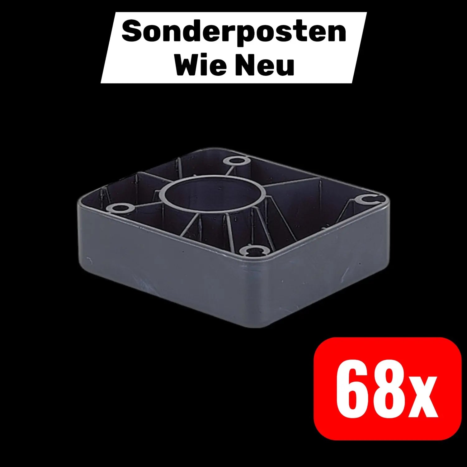 B-Ware Hettich Gleiter Universal Möbelgleiter Bodenschutz Kunststoff Schwarz 68 Stück - 4023149618543