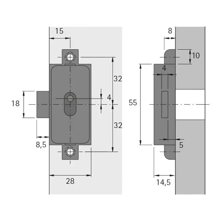 B-Ware Hettich Drehstangenschloss Möbelschloss Schloss Metall Vernickelt Ic 3 Stück - 4023149722134